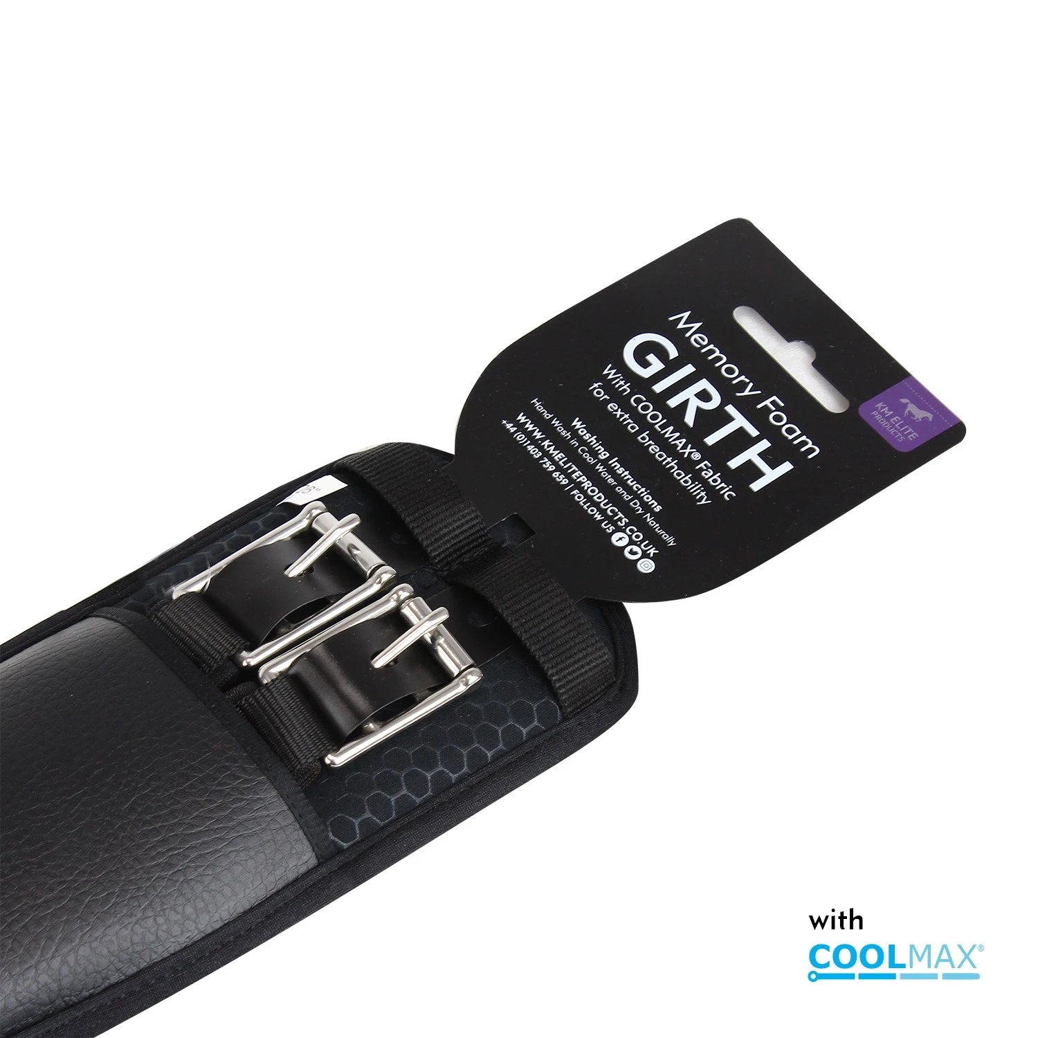Km Elite Memory Foam Dressage Girth With Coolmax Fabric 2 Km Elite Memory Foam Dressage Girth With Coolmax Fabric - Image 2