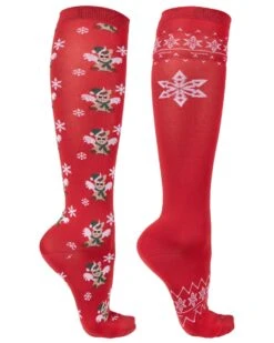 QHP KNEE LENGTH MERRY CHRISTMAS SOCKS